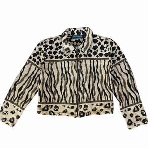 Vintage Shaver Lake Tapestry Cropped Animal Print Jacket Women's Size Small